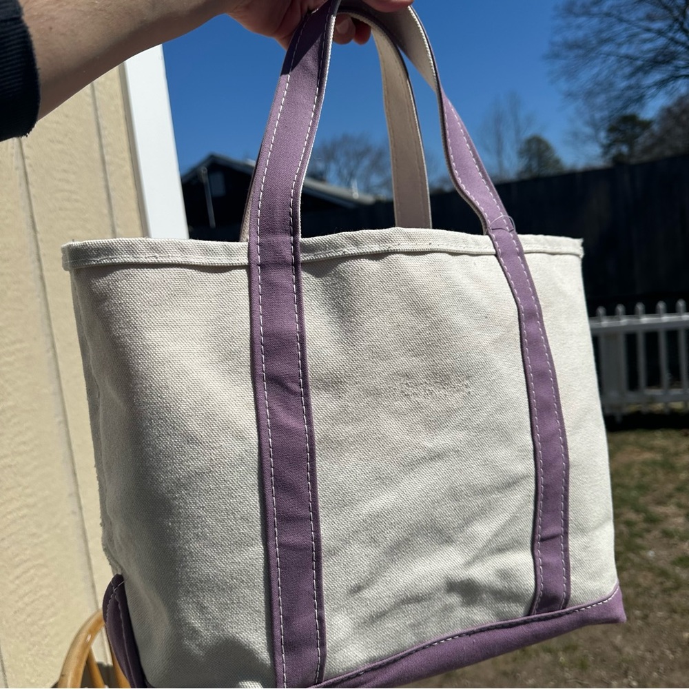L.L Bean Tote & Boat Open Top Tote Bag Purple NWOT